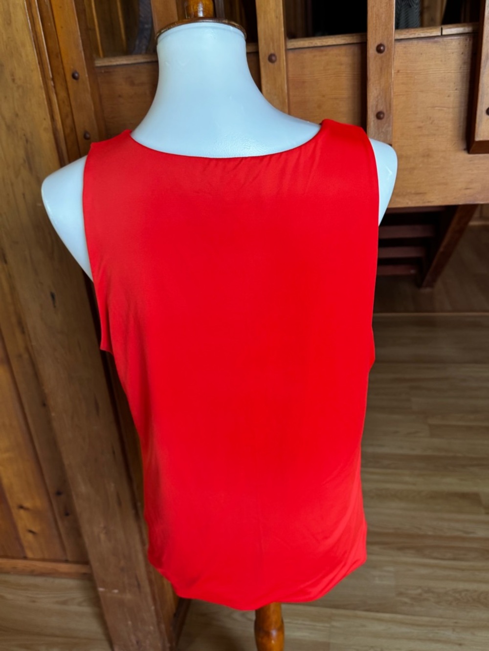 BAR III size 2X Women's Red orange Ruched V-Neck Tank Top blouse - Picture 6 of 8